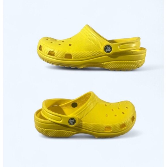 Crocs Classic Yellow Unisex Mens 6 Womens 8 Casual Outdoor Slip On Clogs - Picture 2 of 6